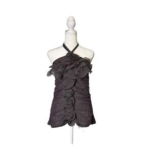 Vintage My Pretty Angel Y2K Halter-Neck Floral Top Women's Size Large Iridescent